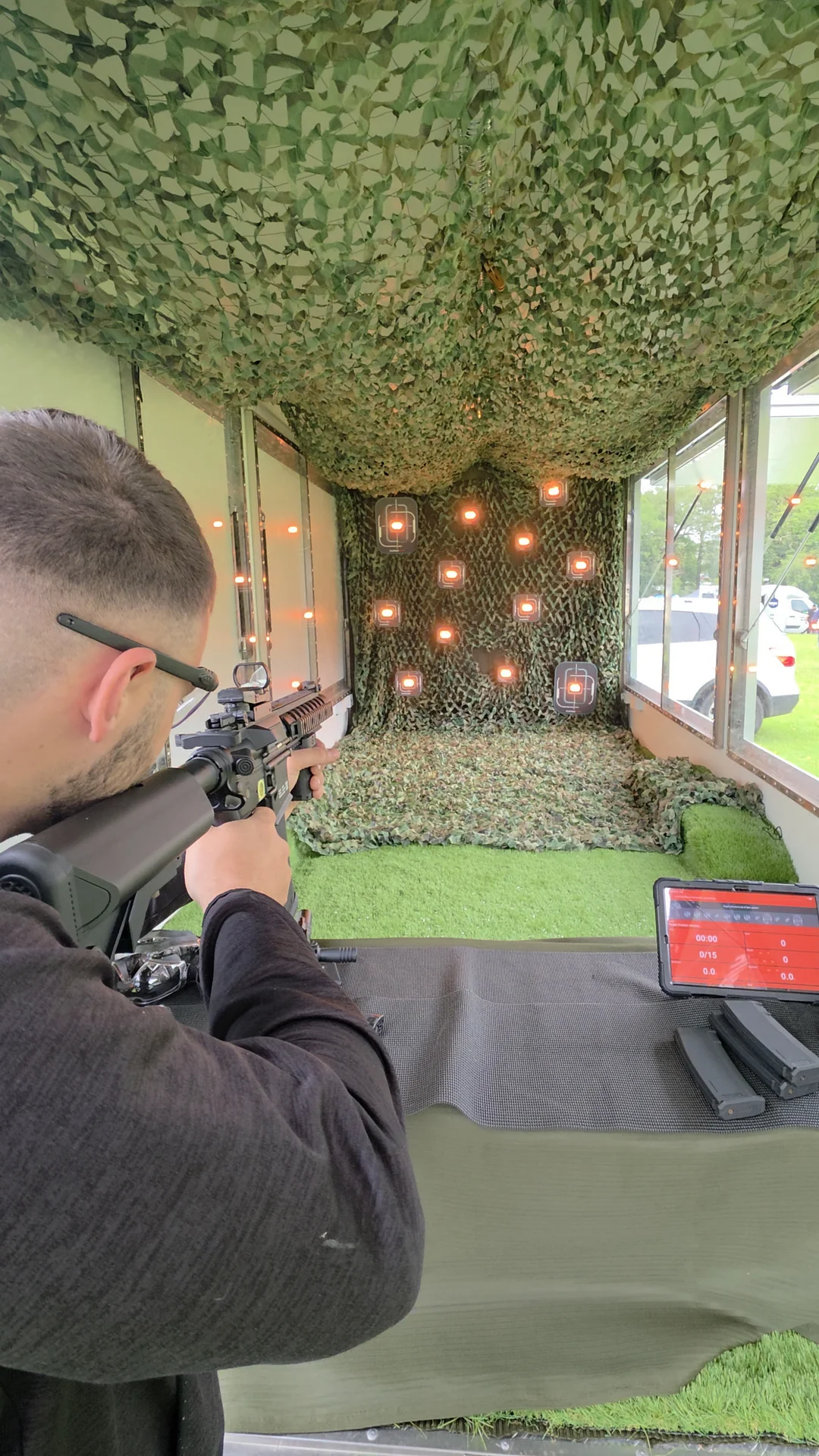 Image of the range setup in action